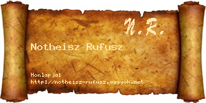 Notheisz Rufusz névjegykártya